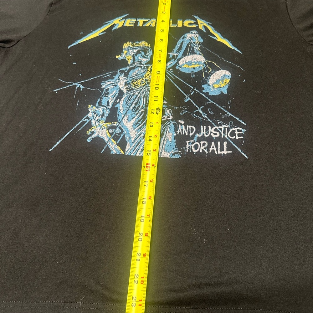 Metallica Men’s Short Sleeve Graphic Tee - Black with Blue & Yellow Print - Picture 6 of 9